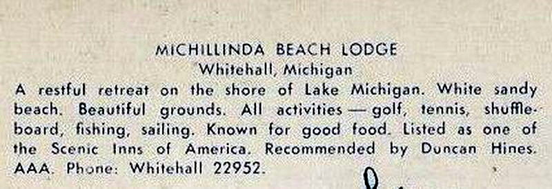 Michillinda Lodge - Vintage Postcard